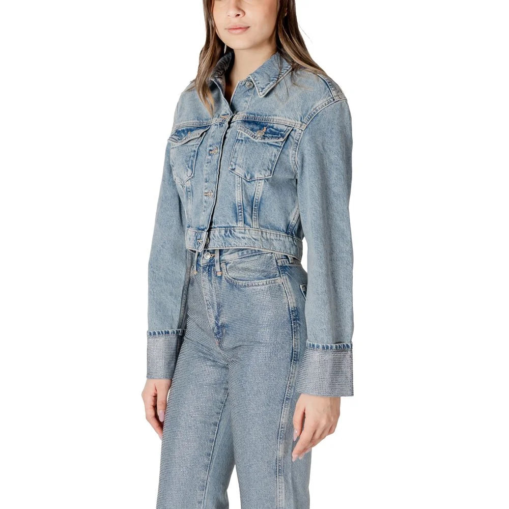 Only Light Blue Organic Cotton Jackets & Coat - Trucker Jackets