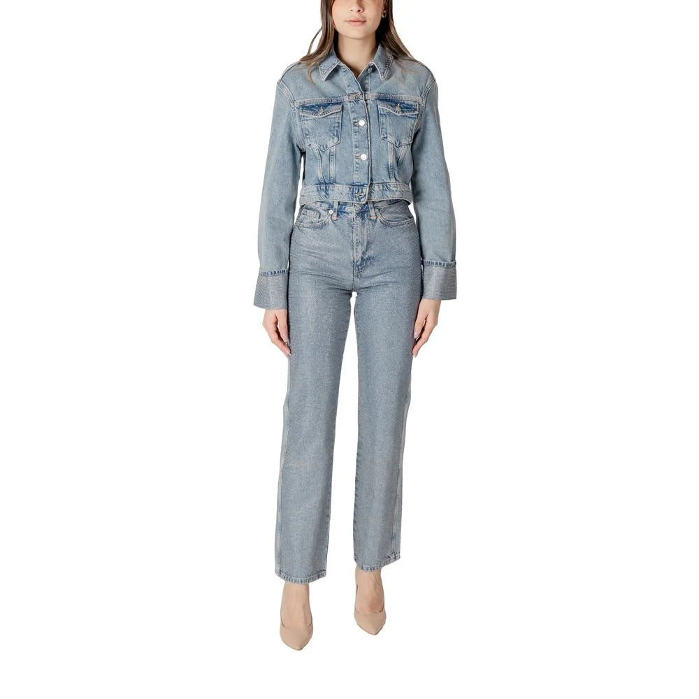 Only Light Blue Organic Cotton Jackets & Coat - Trucker Jackets