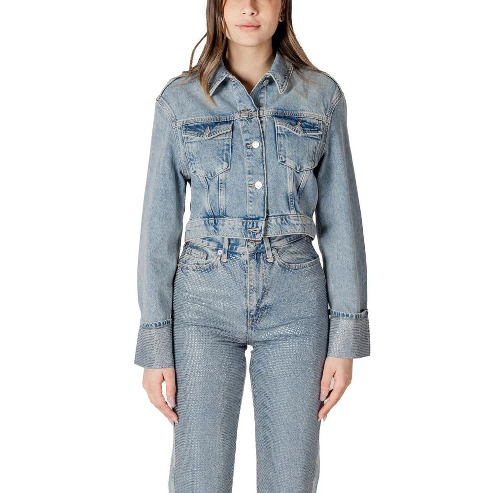 Only Light Blue Organic Cotton Jackets & Coat - Trucker Jackets