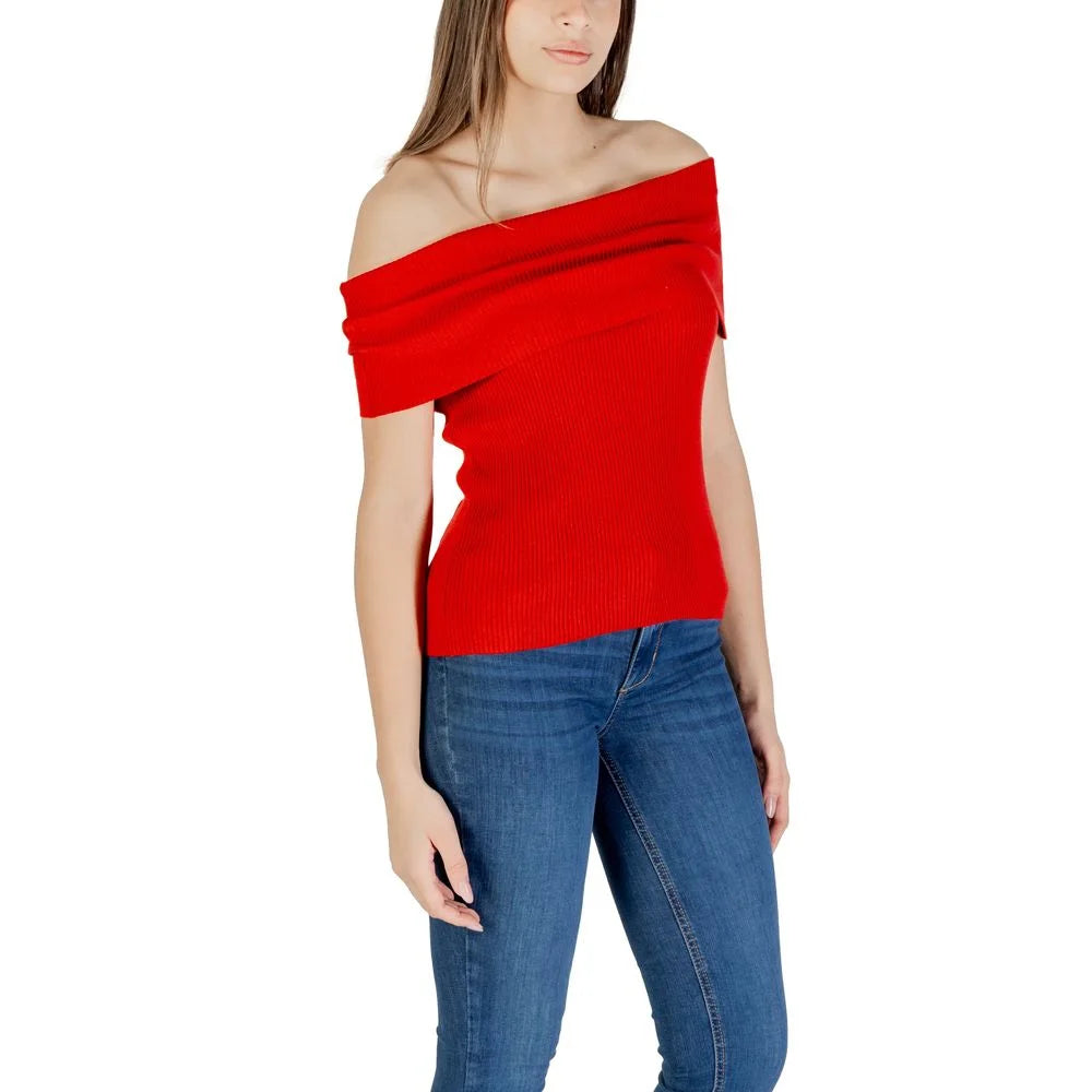 Only Red Polyester Sweater - Blouses