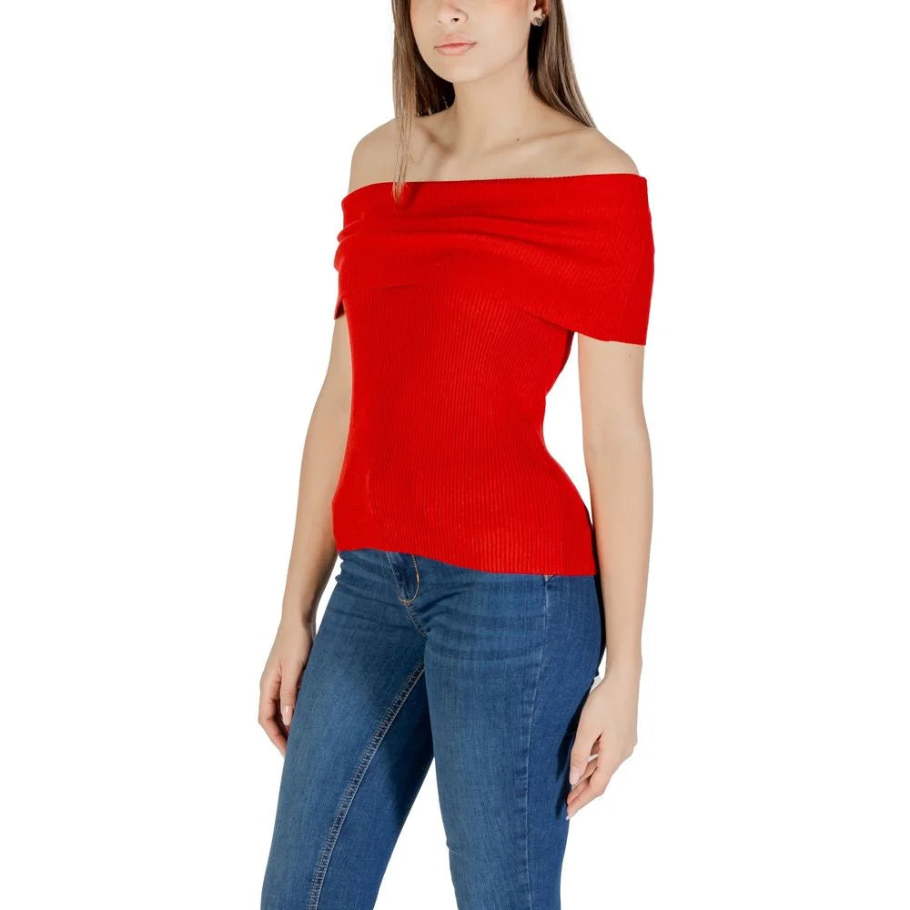 Only Red Polyester Sweater - Blouses