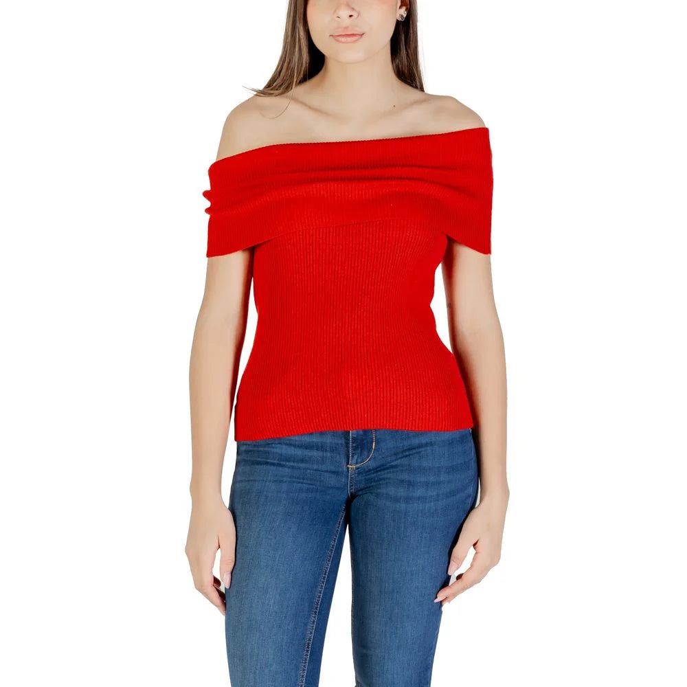 Only Red Polyester Sweater - Blouses