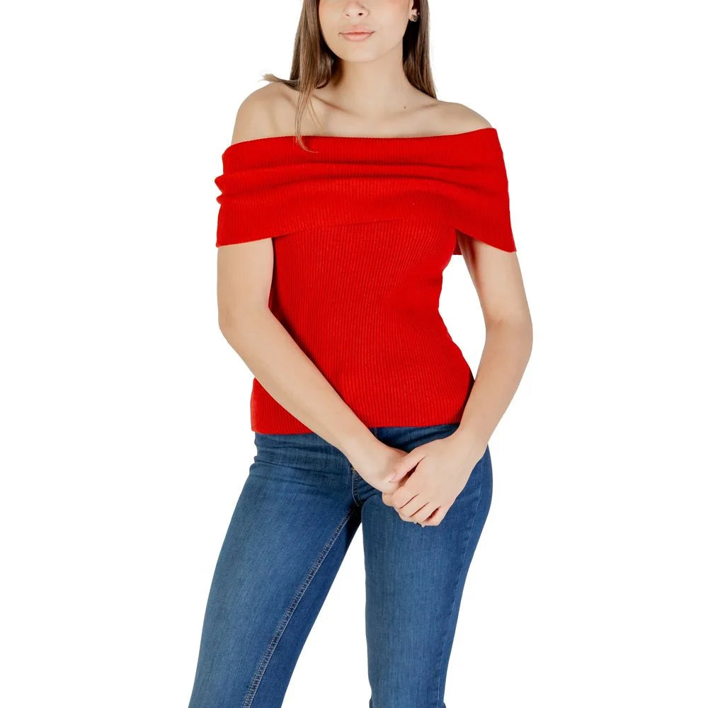 Only Red Polyester Sweater - Blouses