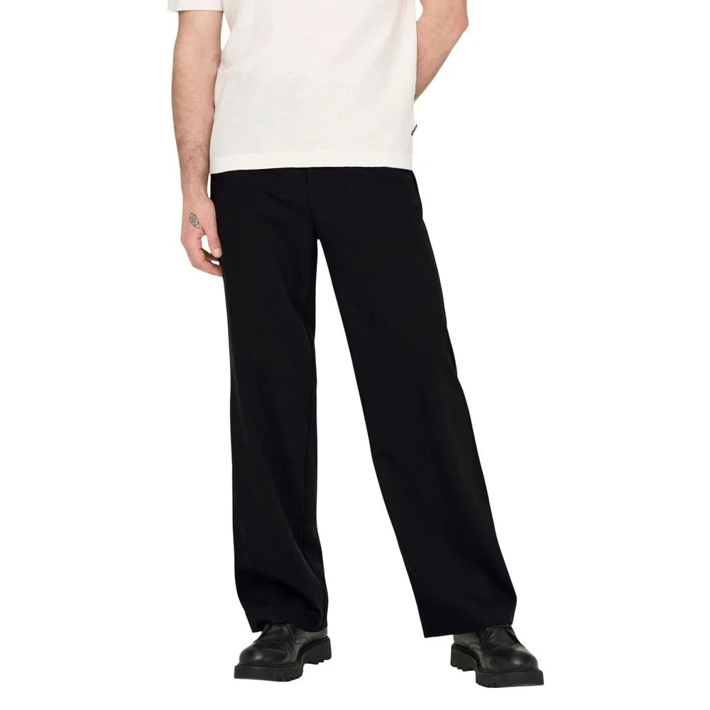 Only & Sons Black Polyester Casual Pants - W36 | L32