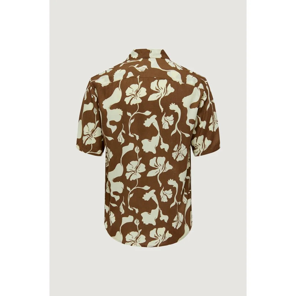 Only & Sons Brown Viscose Shortsleeve - IT44 | S - Shirts
