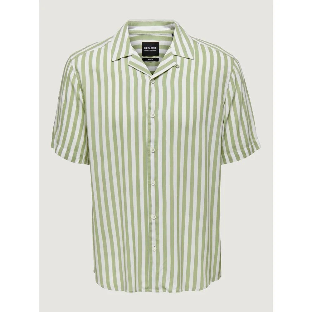 Only & Sons Green Viscose Shortsleeve - IT44 | S - Shirts