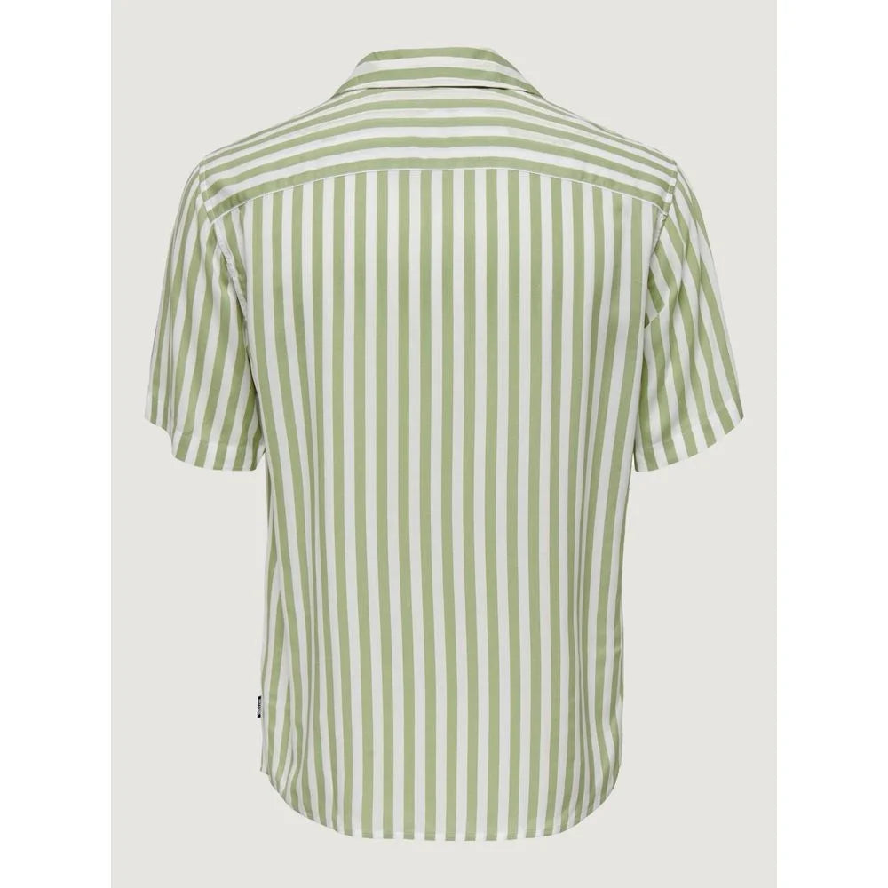 Only & Sons Green Viscose Shortsleeve - IT44 | S - Shirts