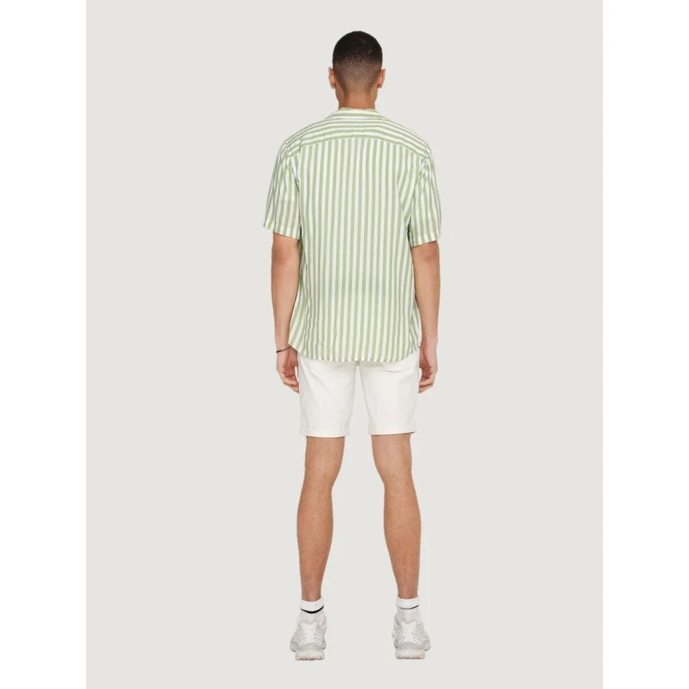 Only & Sons Green Viscose Shortsleeve - IT44 | S - Shirts