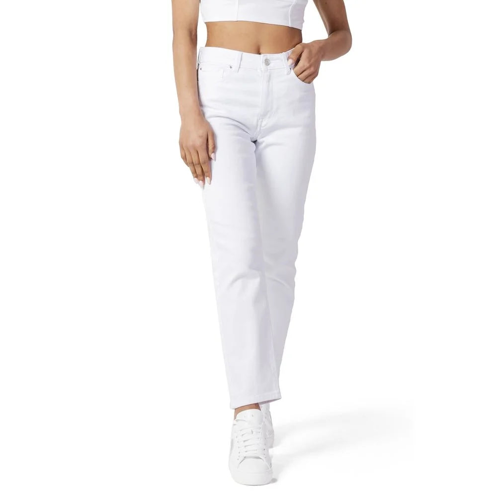 Only White Cotton Mom Jean - Jeans