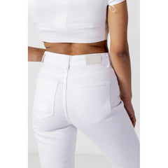 Only White Cotton Mom Jean - Jeans