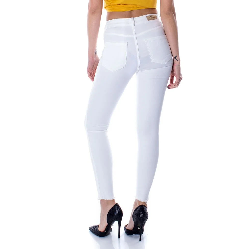 Only White Cotton Skinny Jean - Jeans