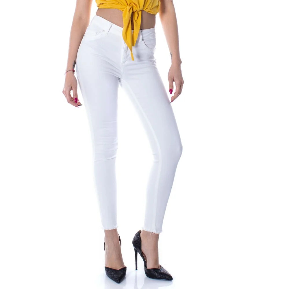 Only White Cotton Skinny Jean - Jeans