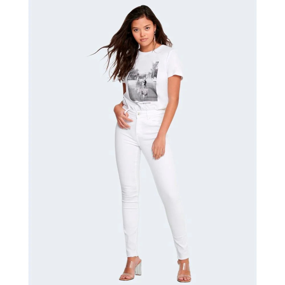 Only White Cotton Skinny Jean - Jeans