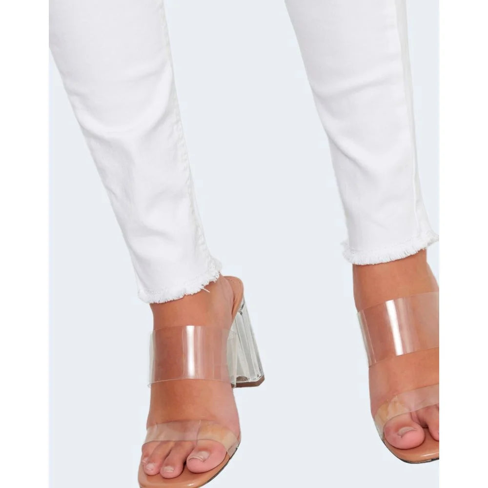 Only White Cotton Skinny Jean - Jeans