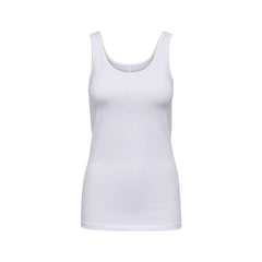 Only White Cotton Tank Top - Tank Tops