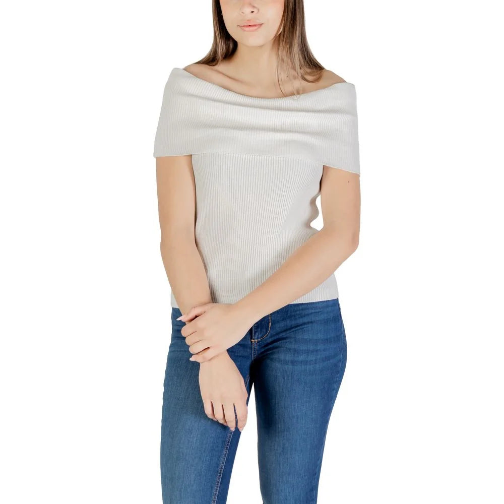 Only White Polyester Sweater - IT42|M - T-Shirts
