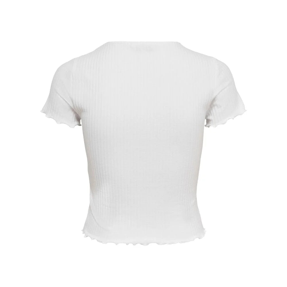 Only White Polyester T-Shirt - T-Shirts