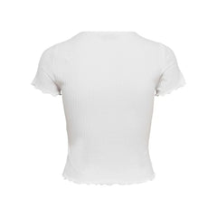 Only White Polyester T-Shirt - T-Shirts
