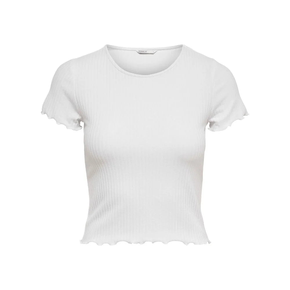 Only White Polyester T-Shirt - T-Shirts
