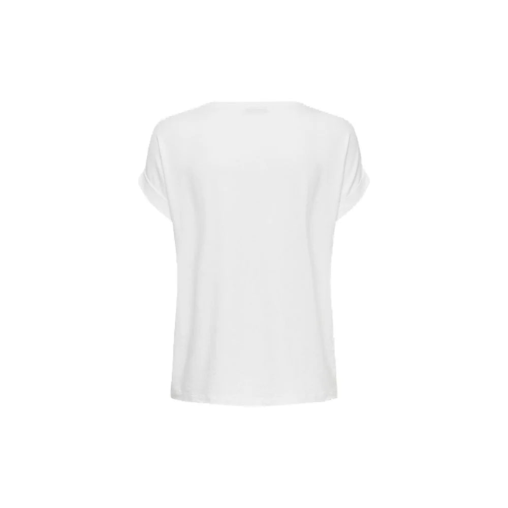 Only White Polyester T-Shirt - T-Shirts
