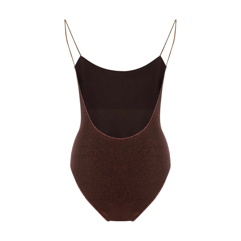 Oséree Brown Metal One-Piece Swimsuit