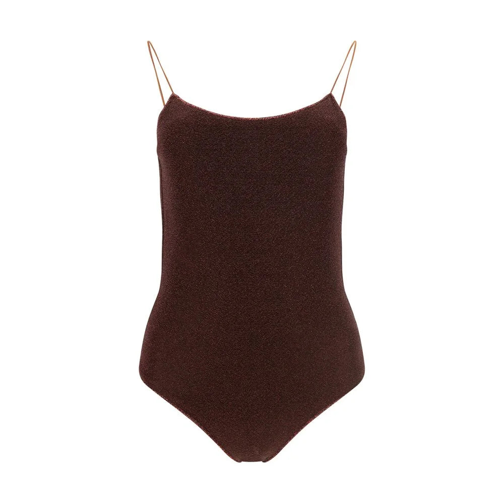 Oséree Brown Metal One-Piece Swimsuit