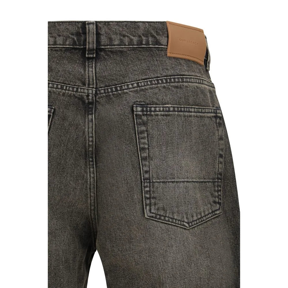Our Legacy Black Cotton Relaxed Fit Jeans