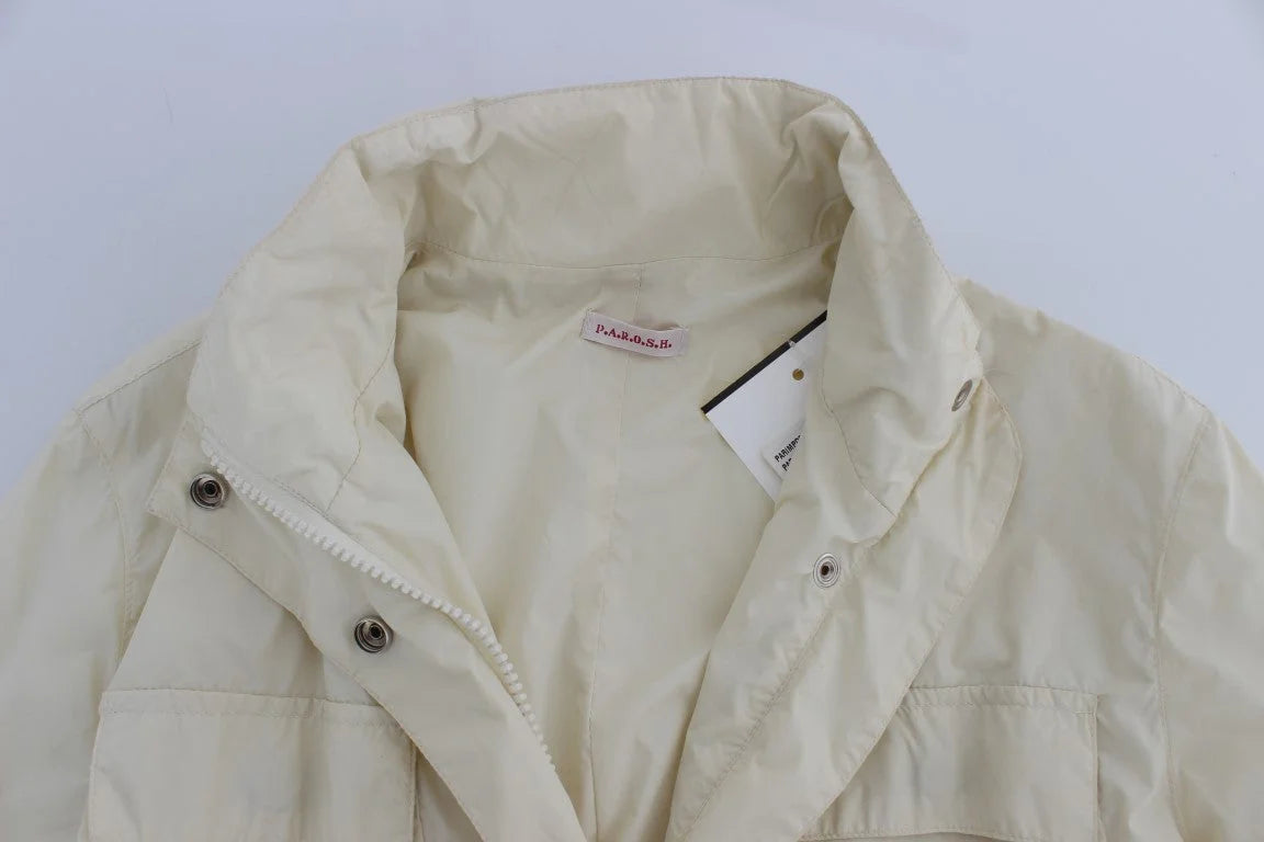 P.A.R.O.S.H. Beige Weather Proof Trench Jacket Coat - S - Trench Coats