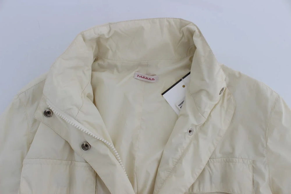 P.A.R.O.S.H. Beige Weather Proof Trench Jacket Coat - S - Trench Coats
