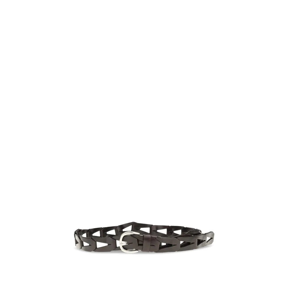 P.A.R.O.S.H. Black Calf Leather Bos Taurus Belt