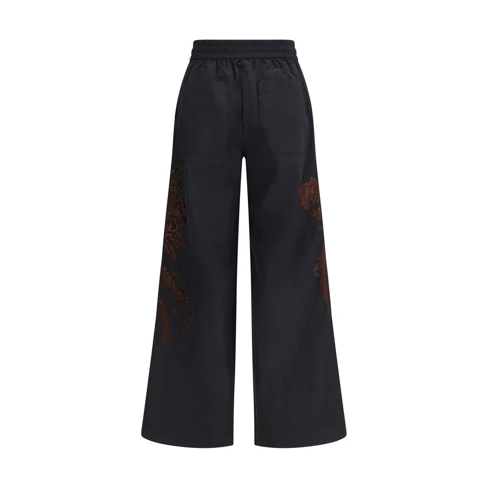 P.A.R.O.S.H. Black Cotton Casual Pants