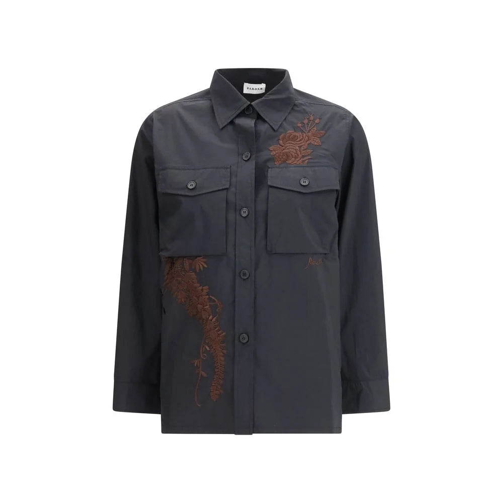 P.A.R.O.S.H. Black Cotton Shirt