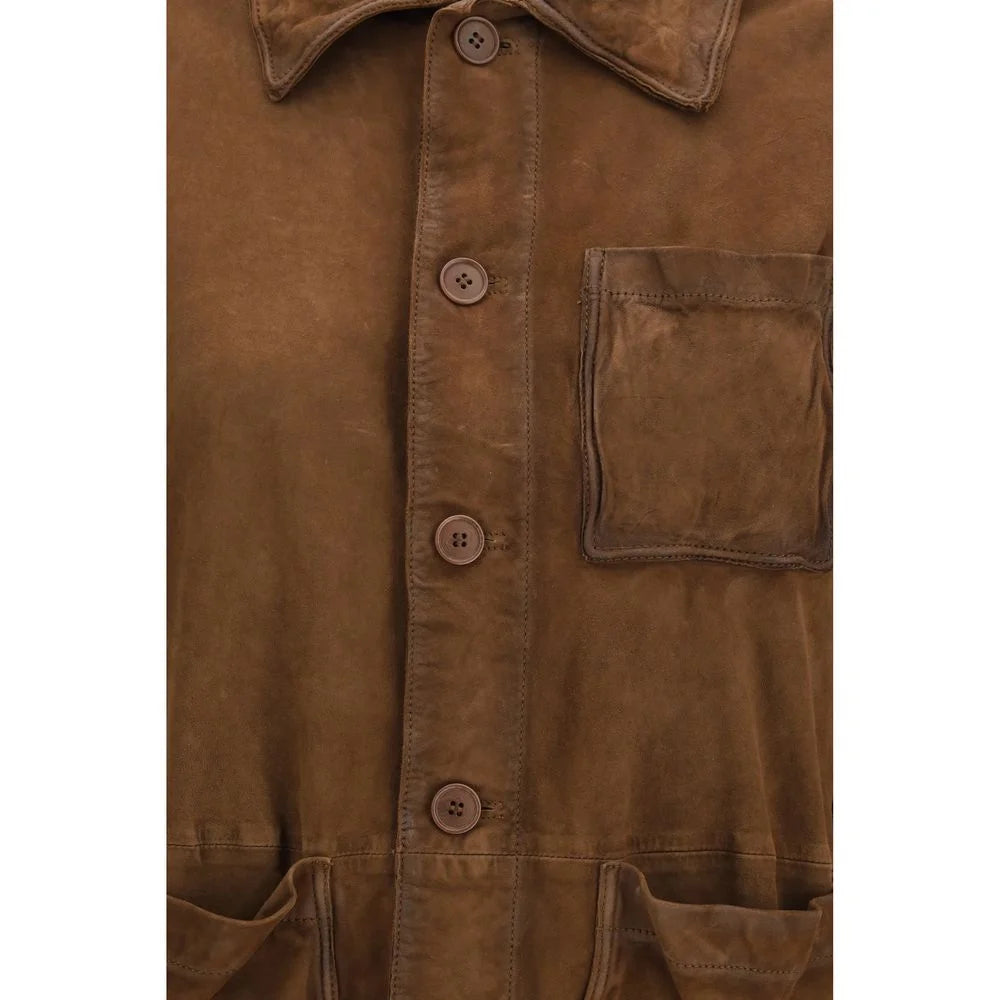 P.A.R.O.S.H. Brown Goatskin Coat - L