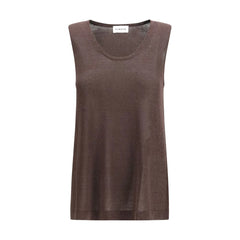 P.A.R.O.S.H. Brown Linen Tank Tops