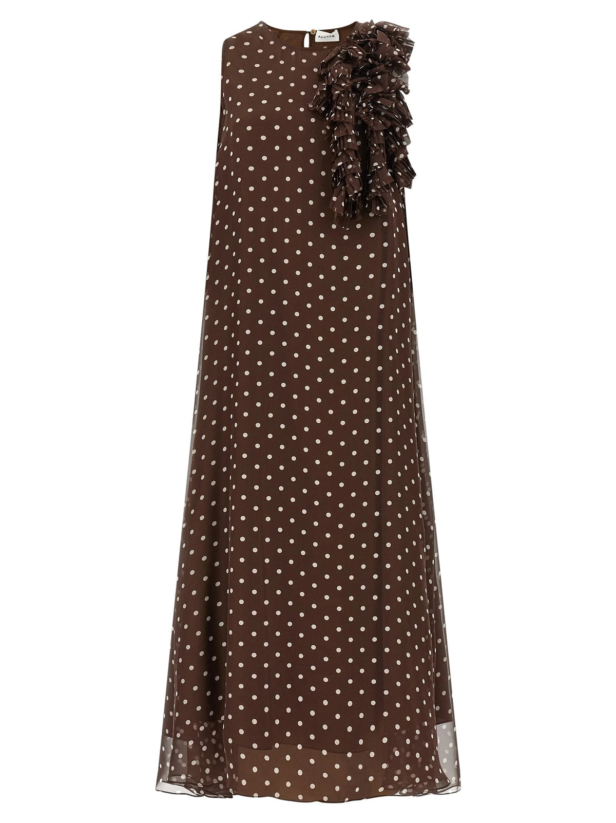 P.A.R.O.S.H. Brown Polyester Long Dress - L
