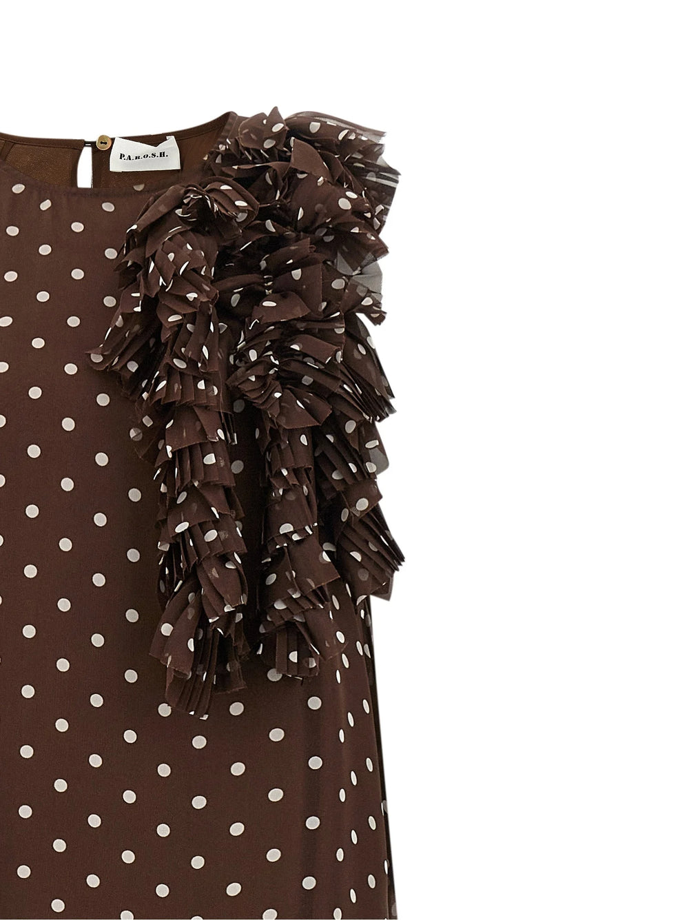 P.A.R.O.S.H. Brown Polyester Long Dress - L