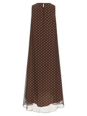 P.A.R.O.S.H. Brown Polyester Long Dress - L