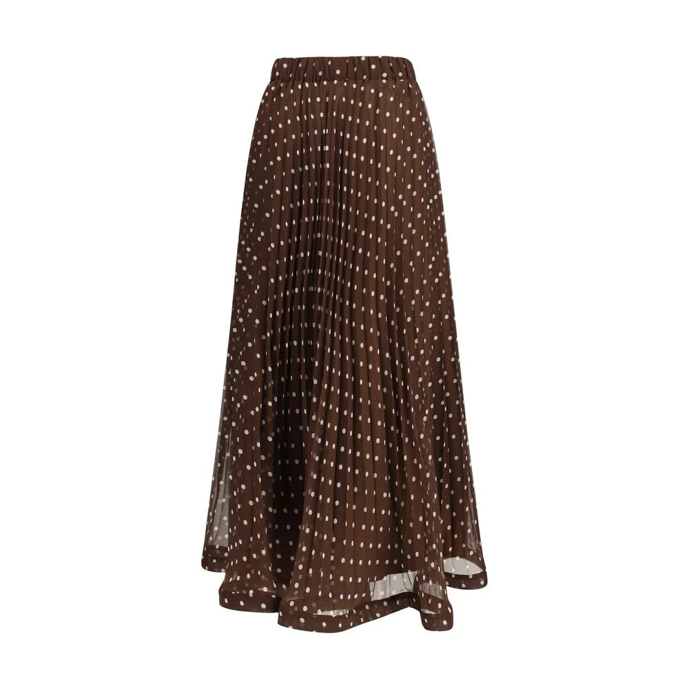 P.A.R.O.S.H. Brown Polyester Long Skirt - M
