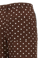 P.A.R.O.S.H. Brown Silk Casual Pants