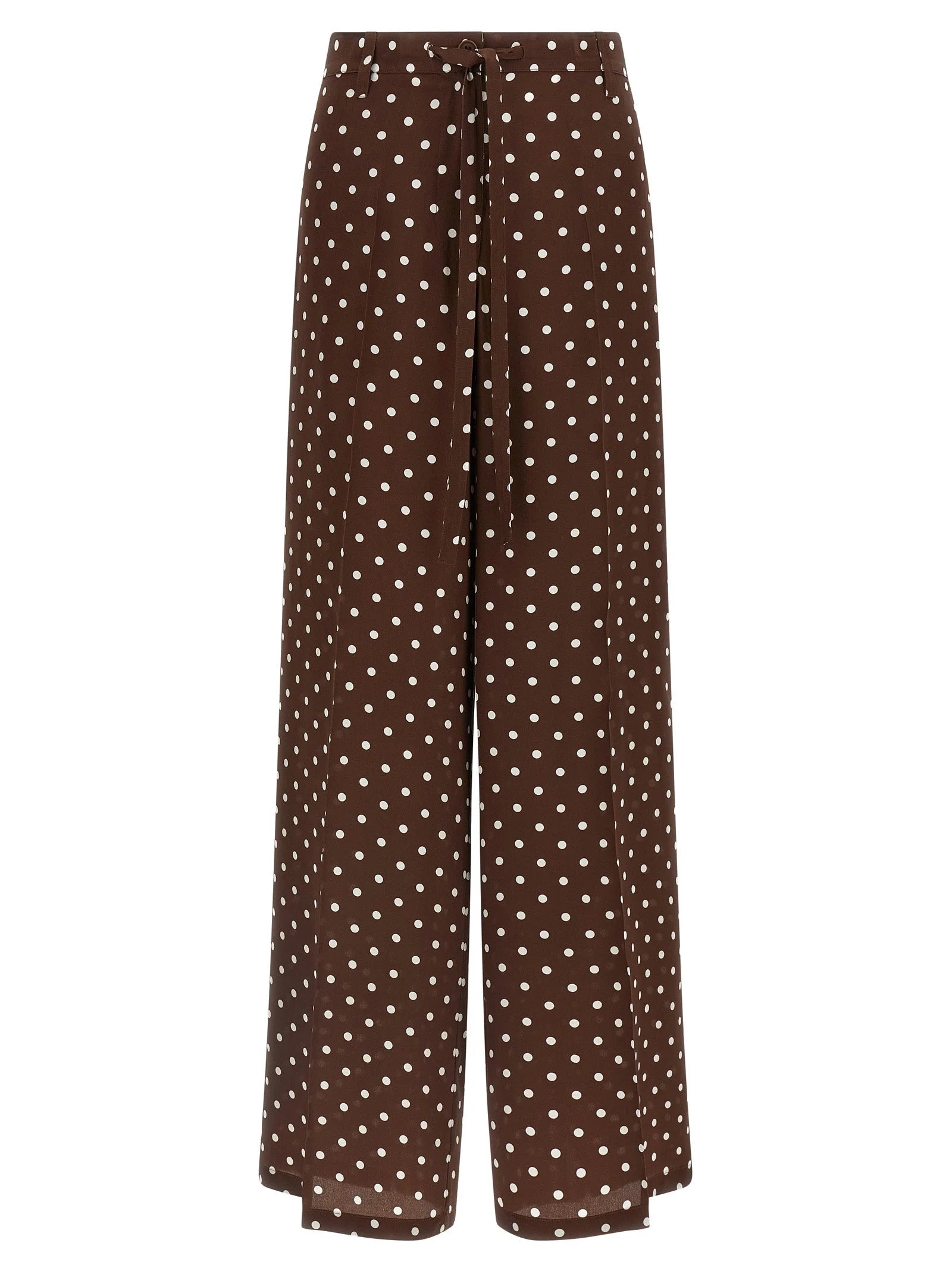 P.A.R.O.S.H. Brown Silk Casual Pants