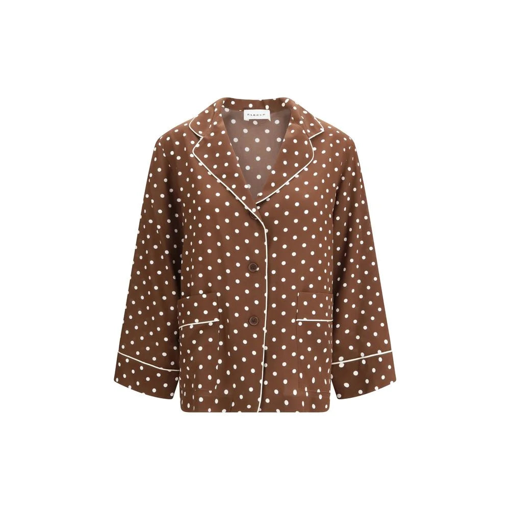 P.A.R.O.S.H. Brown Silk Pattern Shirt