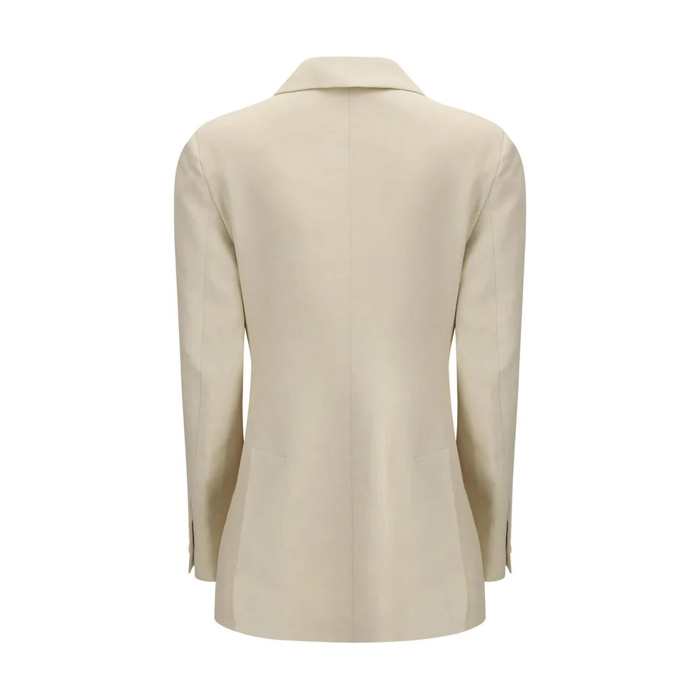 P.A.R.O.S.H. Cream Cotton Blazer
