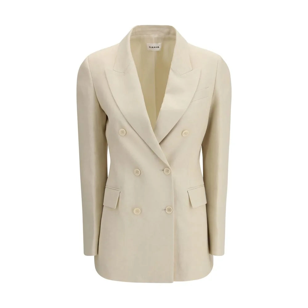 P.A.R.O.S.H. Cream Cotton Blazer