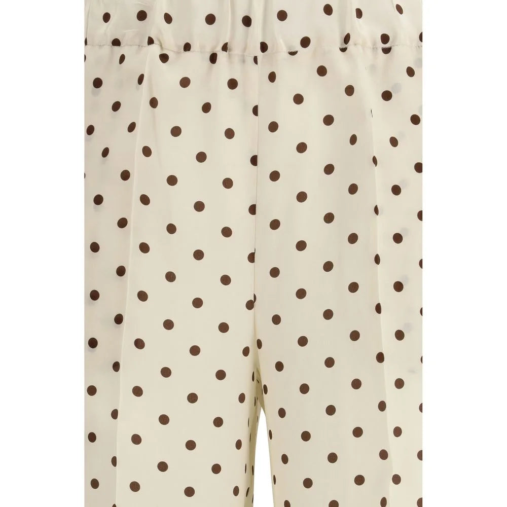 P.A.R.O.S.H. Cream Silk Casual Pants