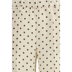 P.A.R.O.S.H. Cream Silk Casual Pants