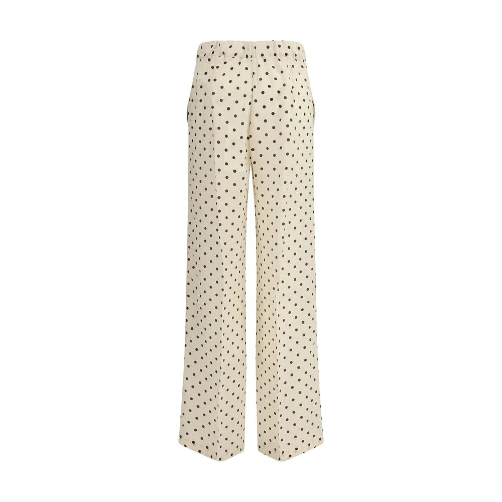 P.A.R.O.S.H. Cream Silk Casual Pants