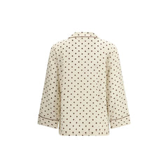 P.A.R.O.S.H. Cream Silk Pattern Shirt