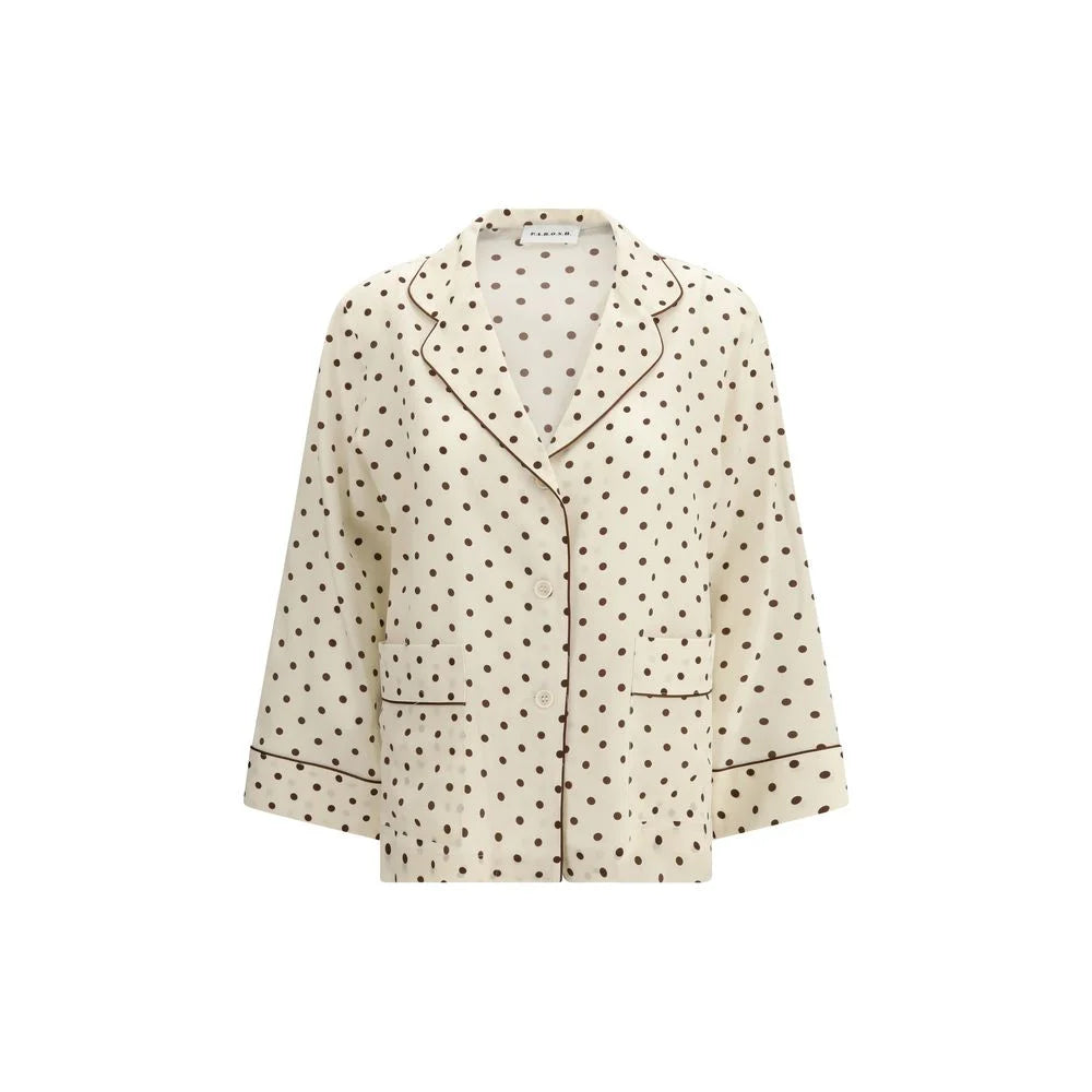 P.A.R.O.S.H. Cream Silk Pattern Shirt