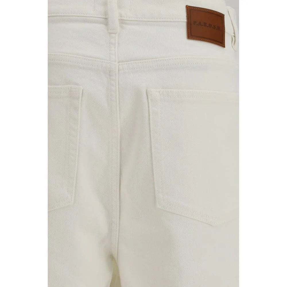 P.A.R.O.S.H. White Cotton Bermuda Shorts