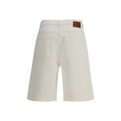 P.A.R.O.S.H. White Cotton Bermuda Shorts